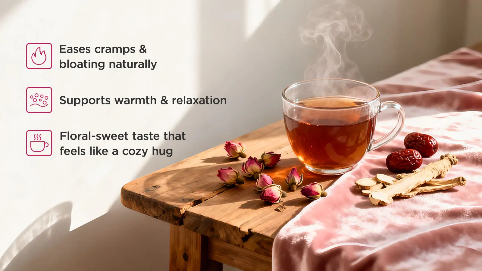 Eases cramps &bloating naturally