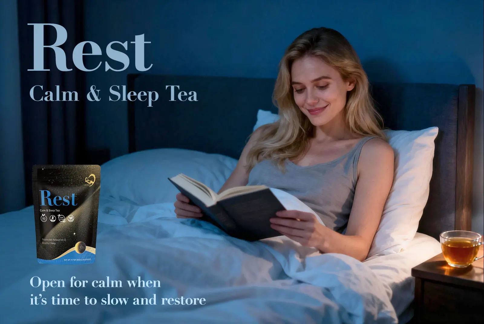 Rest Calm & Sleep Tea can help bring balance and gentle relief throughout your menstrual cycle