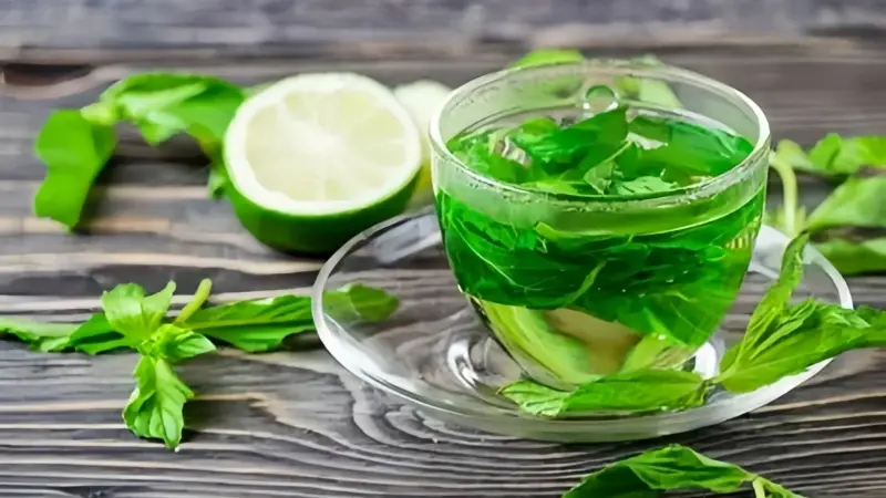 A cup of soothing peppermint tea