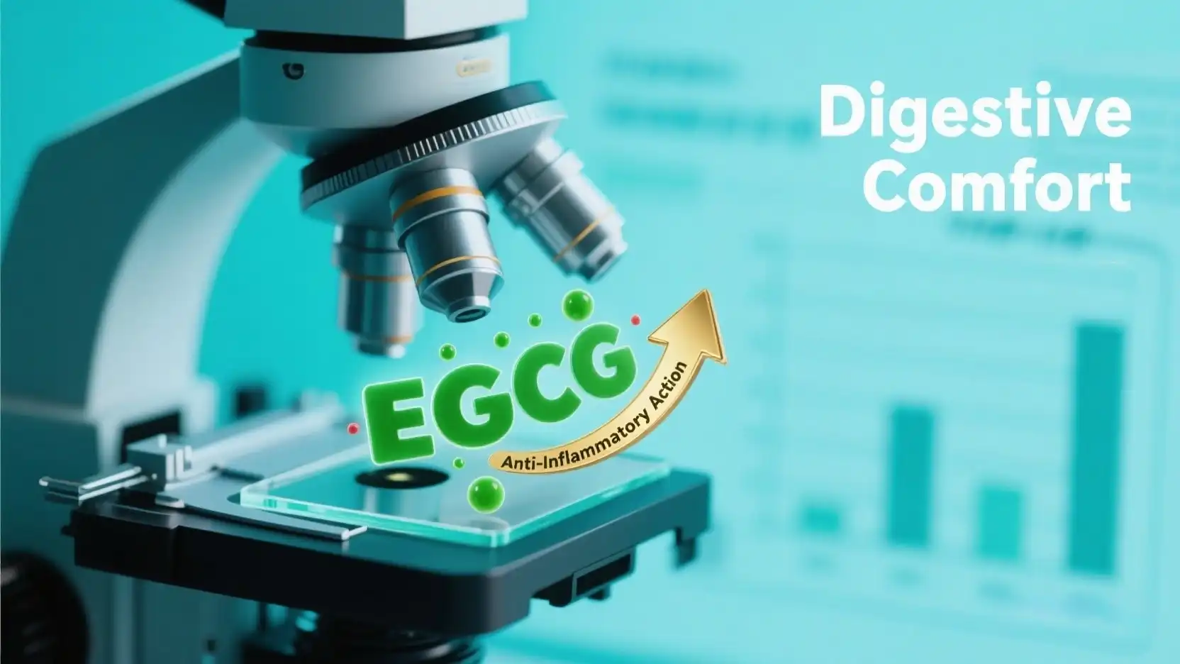 Green Tea EGCG Anti-Inflammatory Gut Health Visualization Green Tea EGCG Anti-Inflammatory Gut Health Visualization