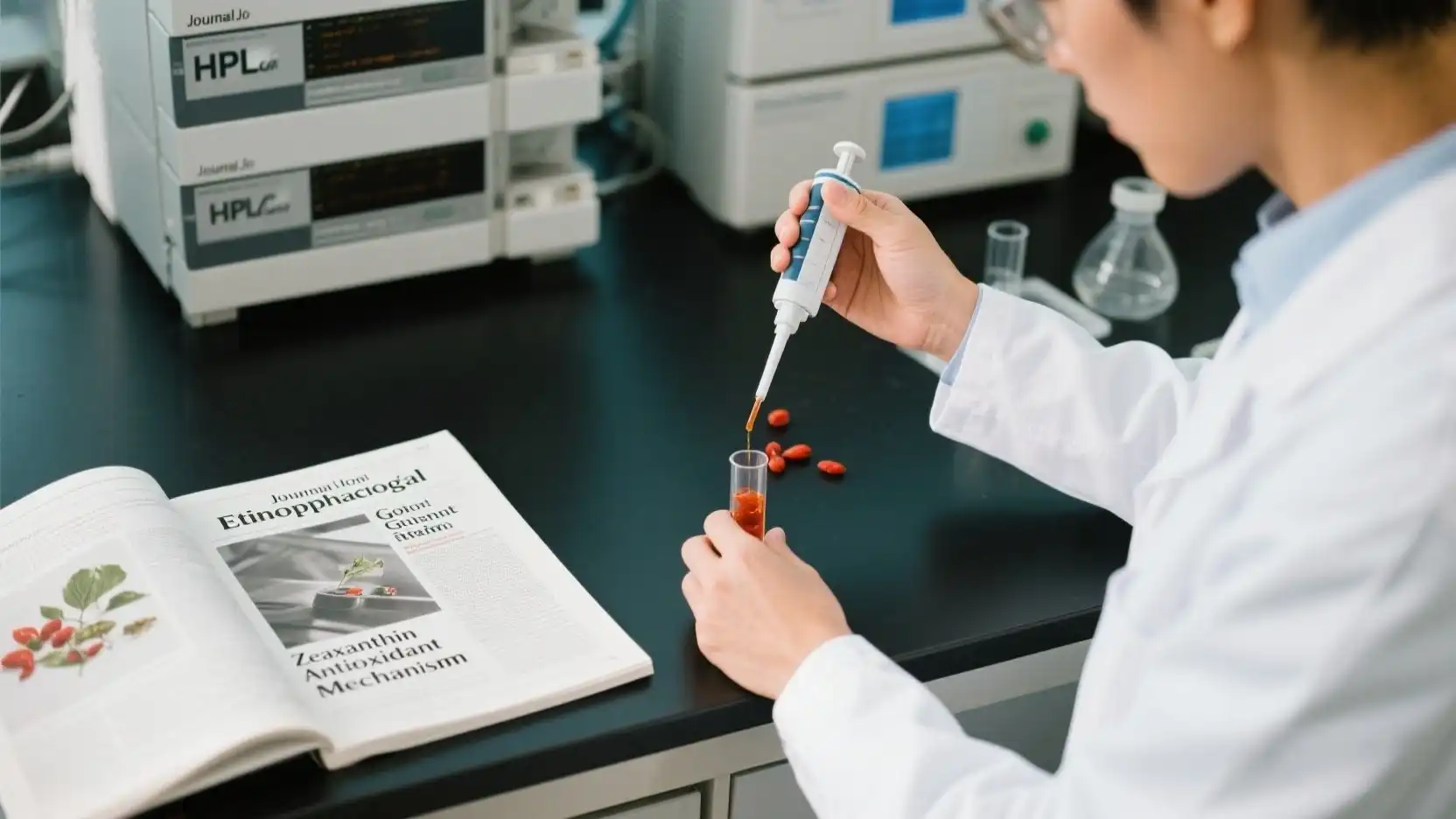 Recerca de laboratori sobre la reducció de l'estrès amb zeaxantina i baies de Goji