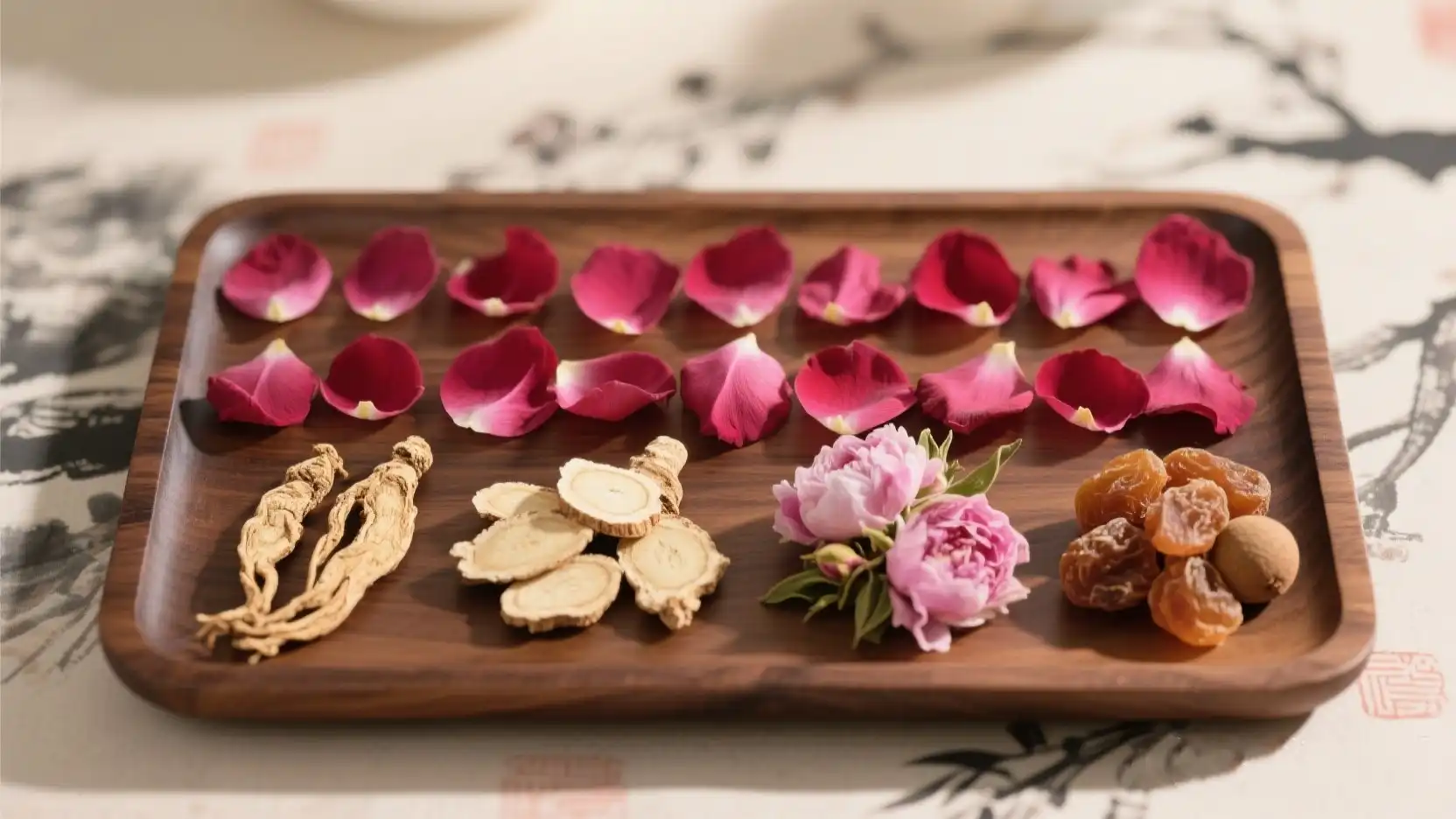 Premium Ingredients for Womb Cleansing Tea Roses, Angelica, and Peony Premium Ingredients for Womb Cleansing Tea Roses, Angelica, and Peony