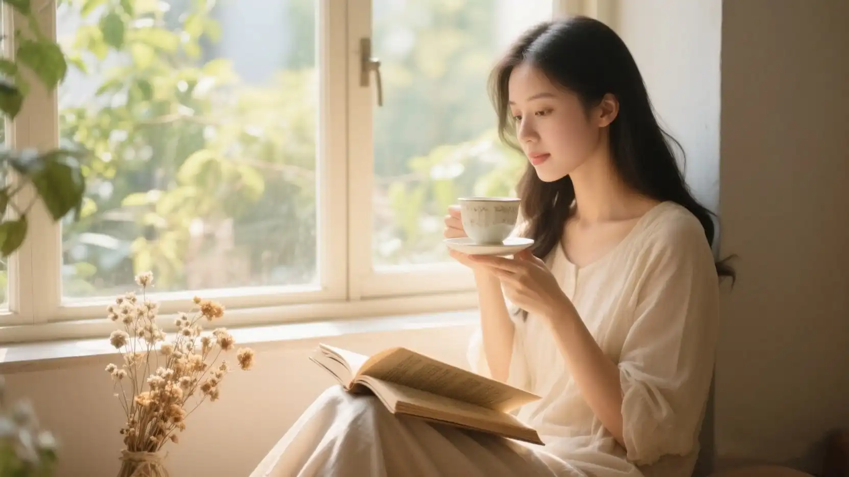 Woman Enjoying Ginger-Infused Womb Tea for Wellness