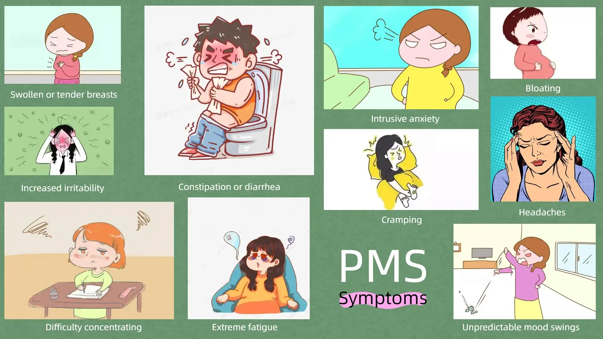 Símptomes de la síndrome premenstrual
