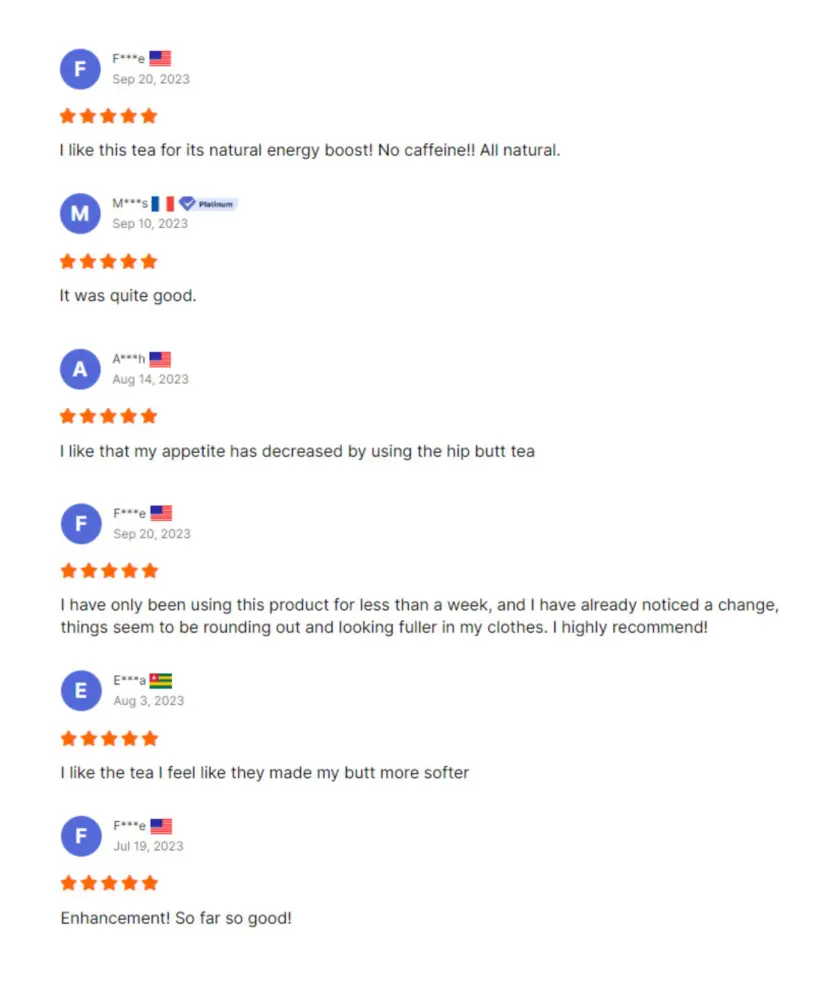 Highly-rated users of Hip Tea Highly-rated users of Hip Tea
