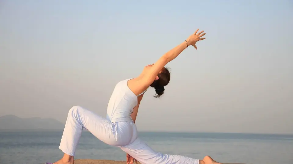 A person is doing gentle yoga