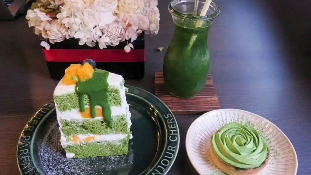 Tea powder baking application Tea powder baking application