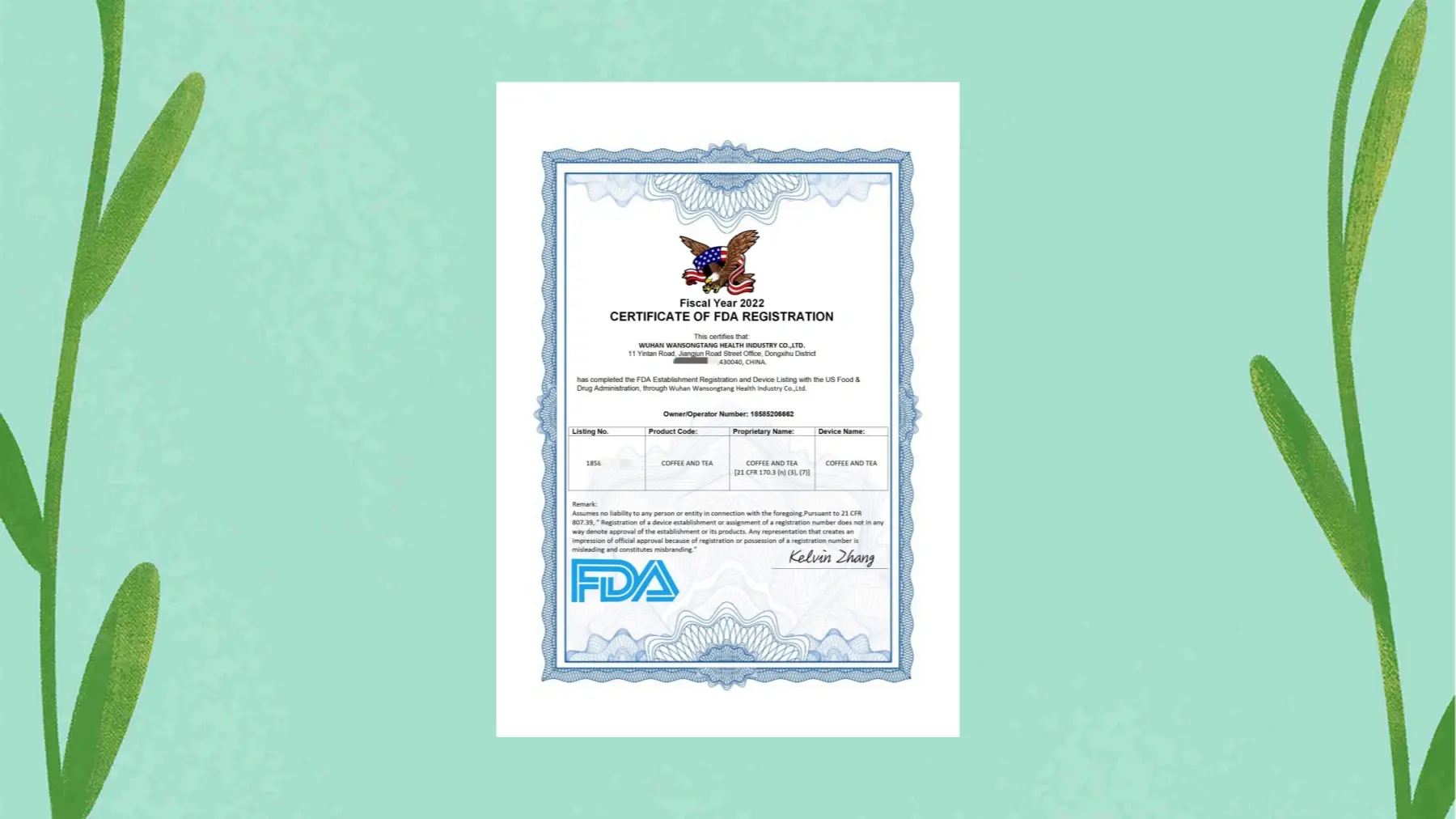 All products of Laicuherb have been certified by the FDA