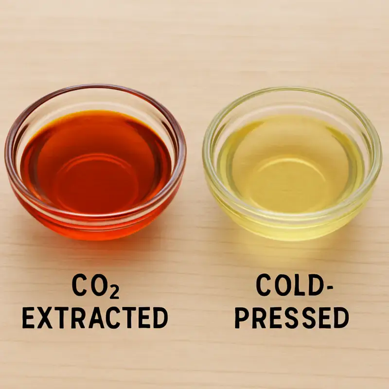 Comparison of the CO2 Extraction Process and the Cold-Pressed Process