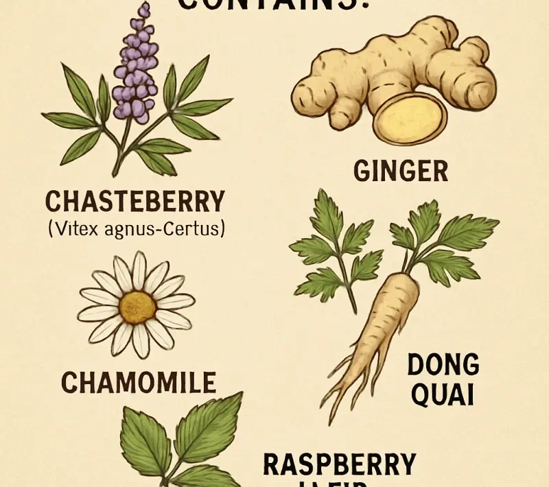 Key herbs found in PMS Relief Tea Key herbs found in PMS Relief Tea