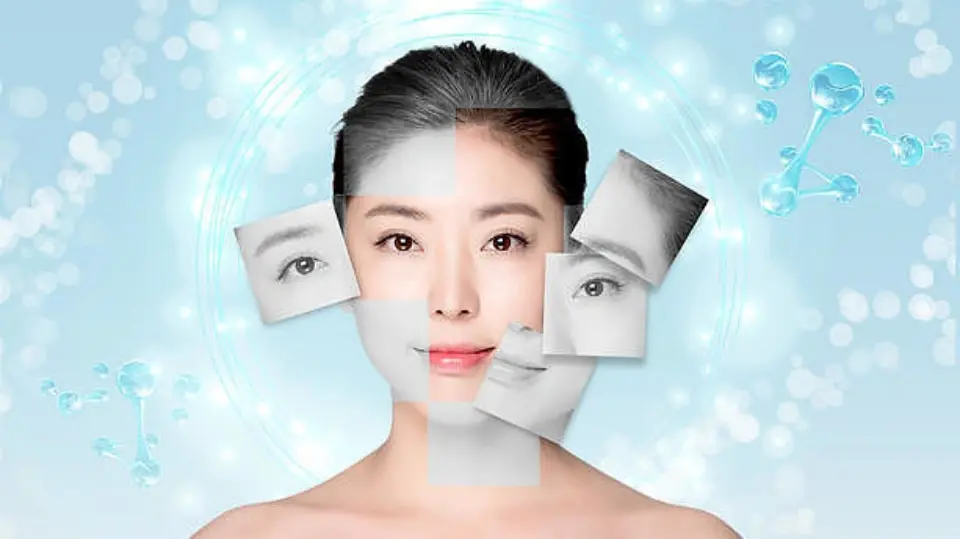 Healthy, hydrated skin glowing naturally under soft light Healthy, hydrated skin glowing naturally under soft light