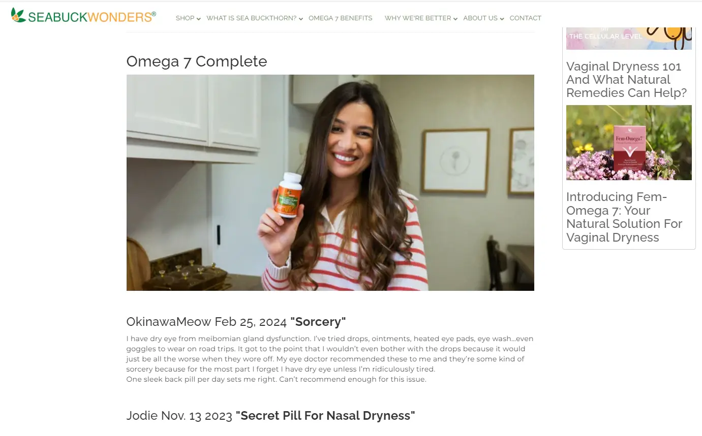 Seabuck Wonders seabuckthorn oil reviews