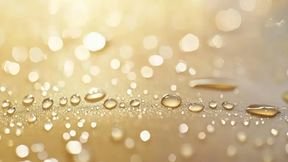 Fresh water droplets on smooth skin