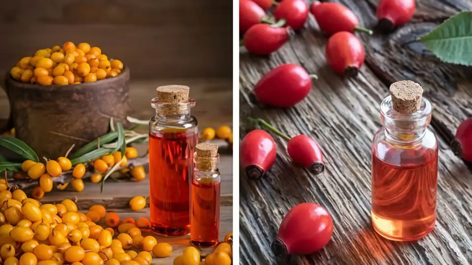 Comparison of Orange Sea Buckthorn Berries and Red Rosehips