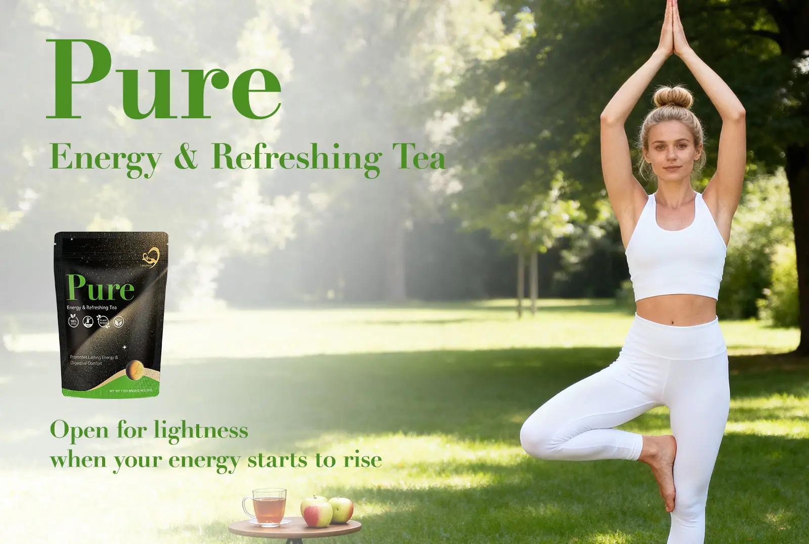Pure tea is mainly used to boost physical energy and stimulate metabolism