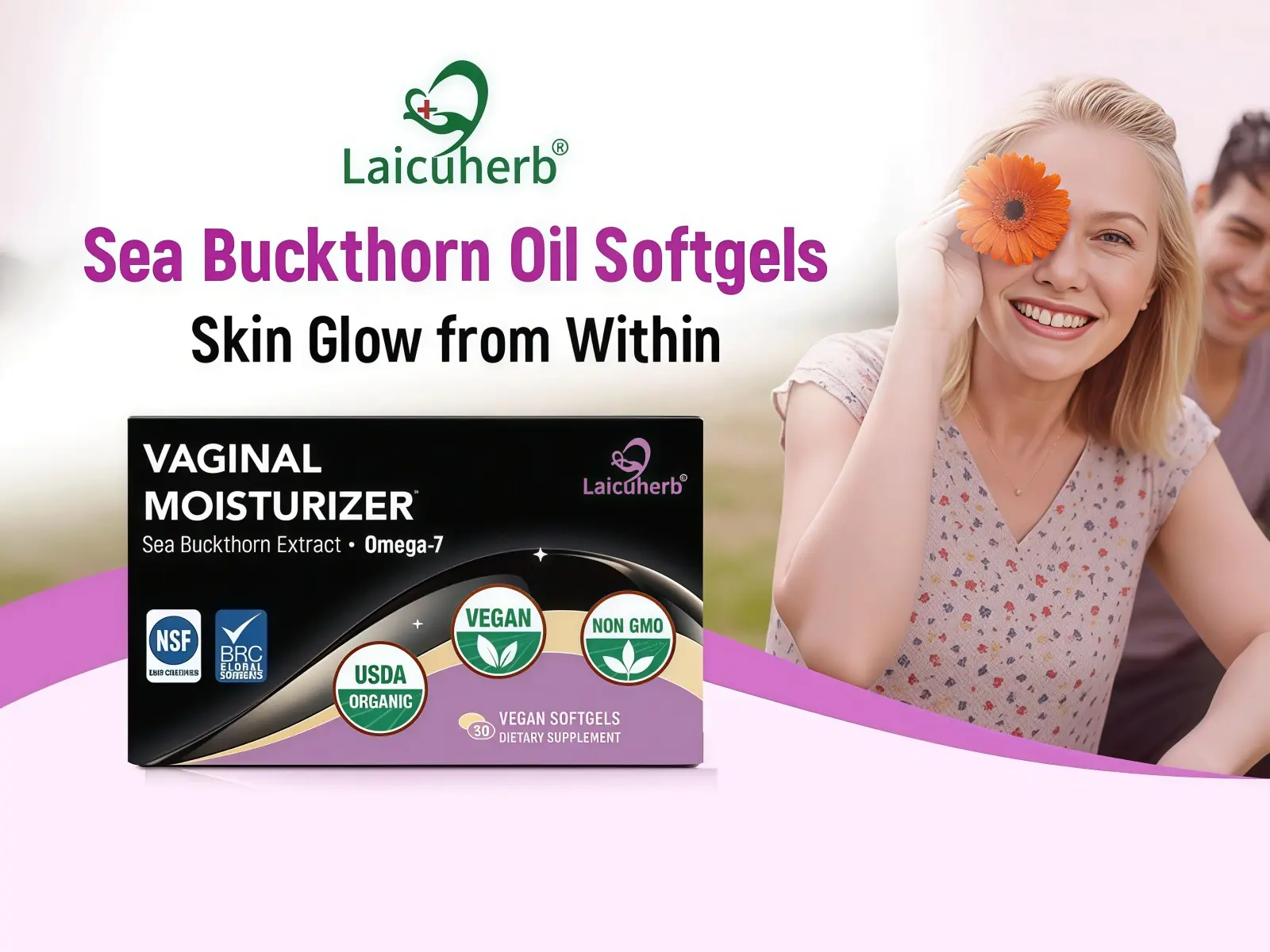Sea Buckthorn Oil Softgels (Feminine Moisture Support) Skin Glow from Within