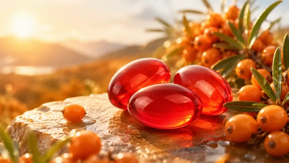 Laicuherb's Omega-7 sea buckthorn oil capsules