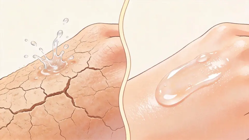Compare the damaged skin with the healthy, sealed skin
