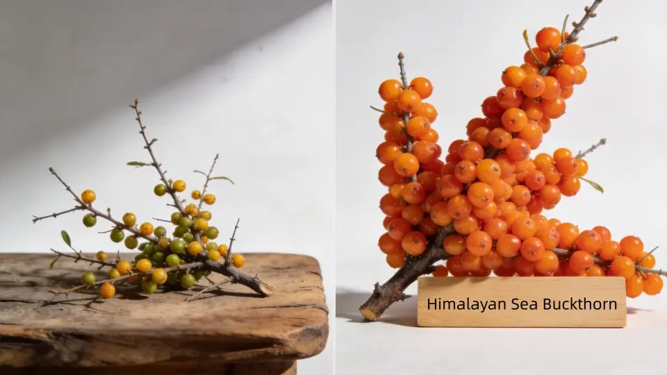 low-altitude berries with high-potency, wild-harvested Himalayan sea buckthorn growing above 12,000 feet low-altitude berries with high-potency, wild-harvested Himalayan sea buckthorn growing above 12,000 feet