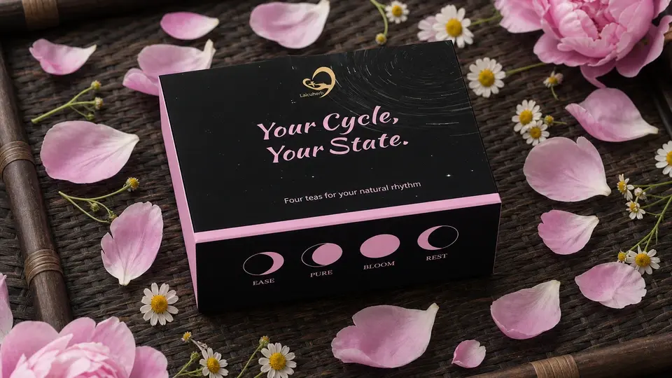 Laicuherb luxury four phase cycle syncing tea gift box packaging