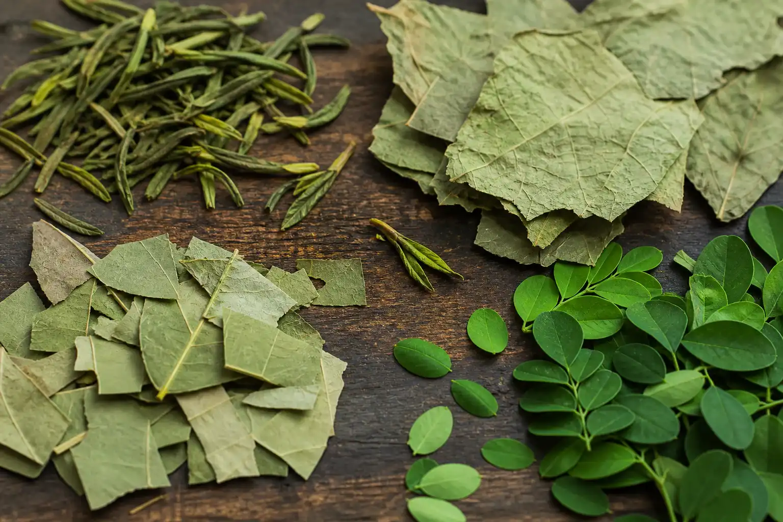 Laicuherb Pure Energy Tea raw botanical ingredients of green tea, lotus, and mulberry leaves