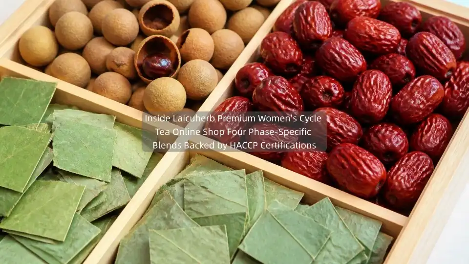 Ndani ya Laicuherb Premium Women's Cycle Tea Shop Online Michanganyiko Maalum ya Awamu Nne Imeungwa Mkono na Vyeti vya HACCP