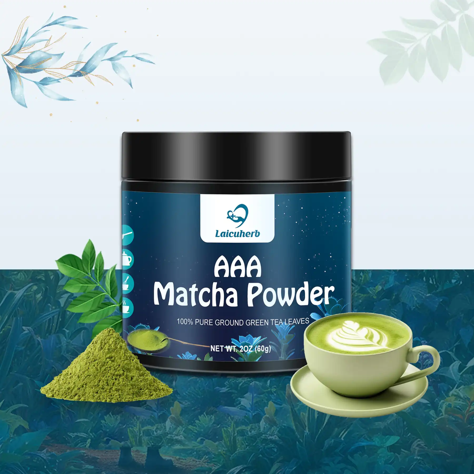 Matcha-Tee in Dosen