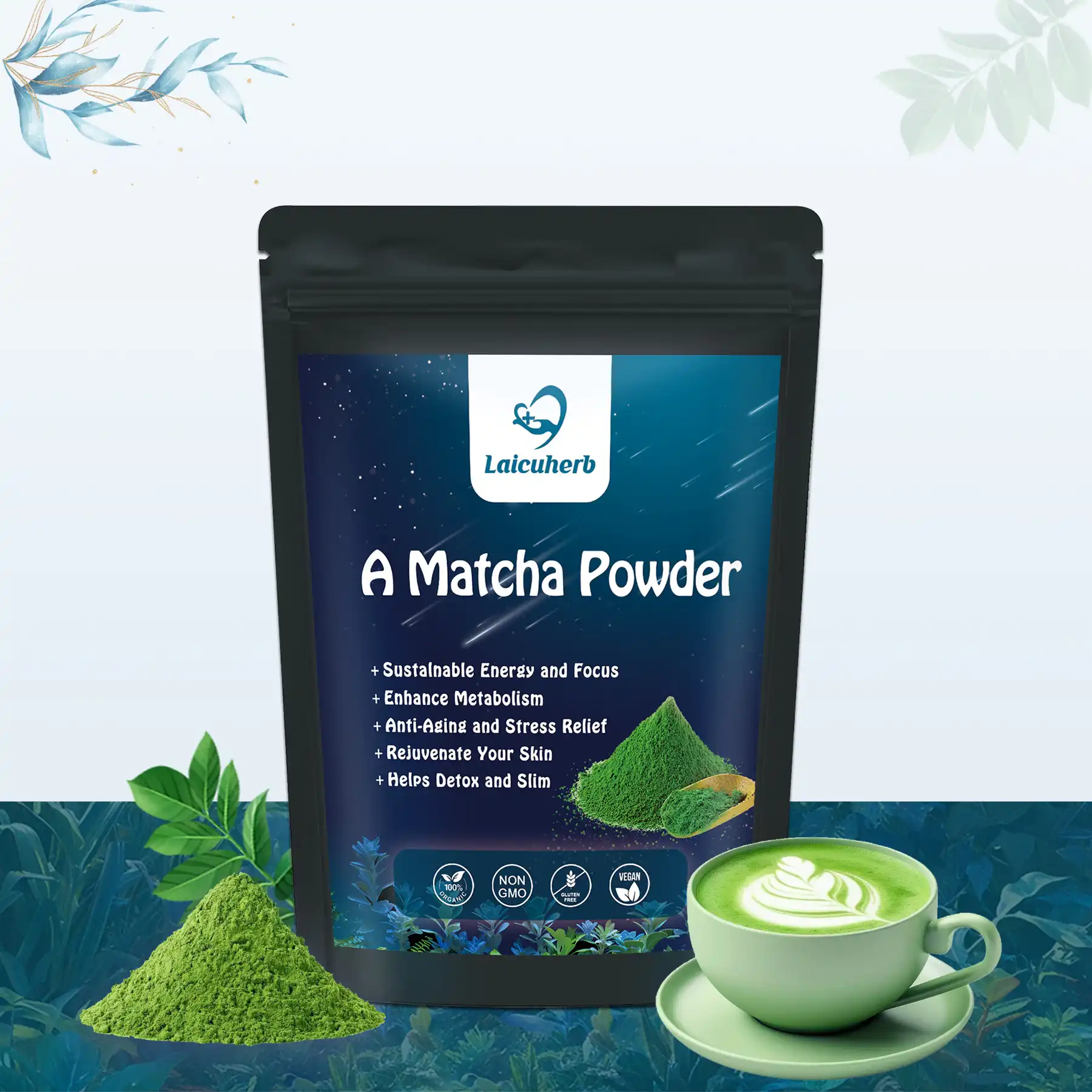 hausgemachtes Matcha-Pulver